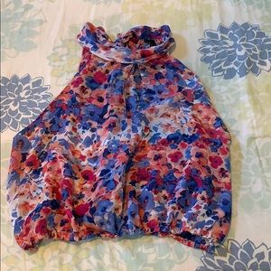 Beautiful Flower Crop Top Blouse
